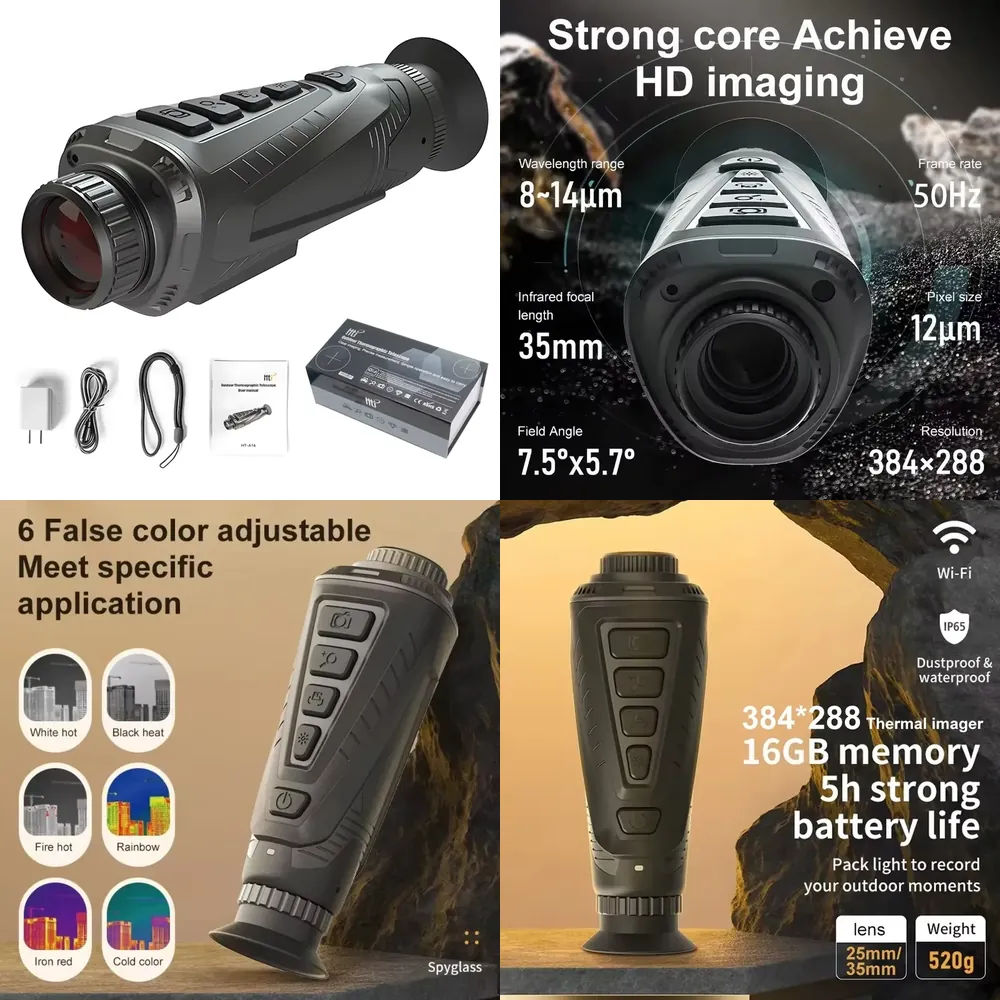 Thermal Scope Night Vision Monocular - กล้องมองภาพความร้อนแบบโมโนคูลาร์ ปี 2026 สำหรับการล่าสัตว์ ความละเอียด 384x288