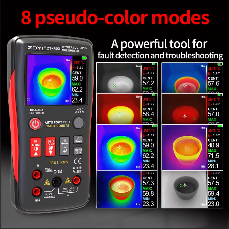 Nf 521 Thermal Imaging Camera - มัลติมิเตอร์แบบรวมความร้อน ZOYI R02: ความละเอียดอินฟราเรด 240x240, ความแม่นยำสูง,